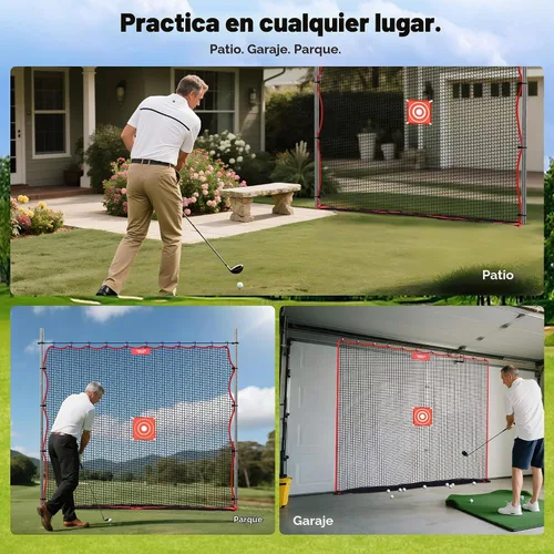 Vista 7 de Red de práctica de golf, barrera de red multideportiva resistente de 10 pies 15 pies 20 pies 25 pies Red de golf para garaje, ideal