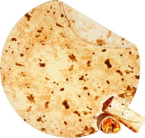 Vista 12 de Bnuitland Burritos - Manta de tortilla de 300 GSM, regalo divertido gigante de doble cara, realista, súper suave, manta de comida para niños