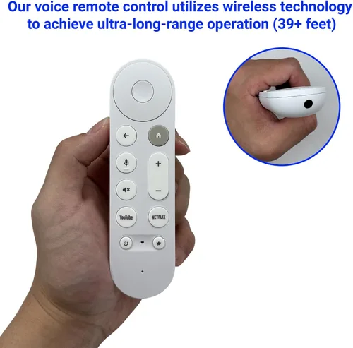 Vista 5 de Paquete de 2 repuestos para Google TV Streamer 4K, control remoto inteligente de voz con zumbador, compatible con Google Streamer 4K, Chromecast