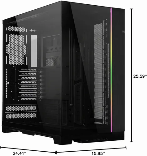 Vista 9 de Lian Li Dynamic EVO XL - Hasta 280mm E-ATX Placa base - Tiras de iluminación ARGB - Hasta 3X 420mm Radiador - Paneles de vidrio templado frontal