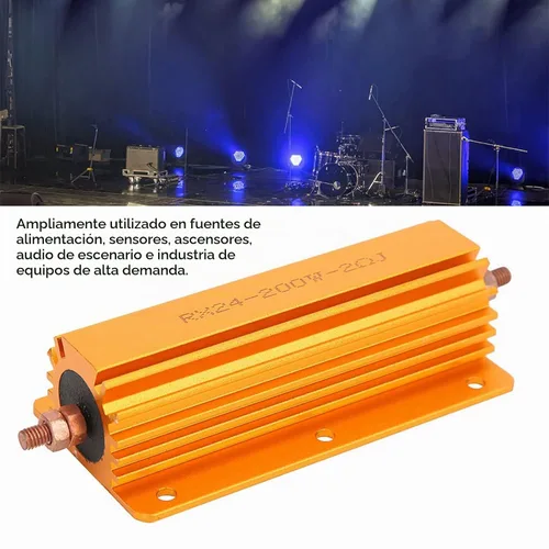 Vista 7 de Resistencia de potencia, 200W RX24 Carcasa de aluminio Resistencia de alambre enrollado 2Ohm 2R Resistencia de potencia de carcasa de aluminio