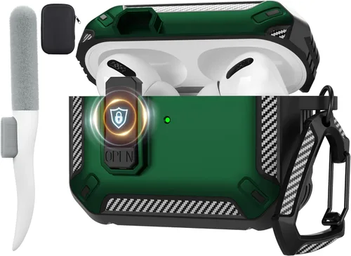 Vista 33 de Maxjoy Funda para AirPods Pro 3 2025, MagSafe compatible con bloqueo automático, funda protectora a prueba de golpes con soporte para teléfono