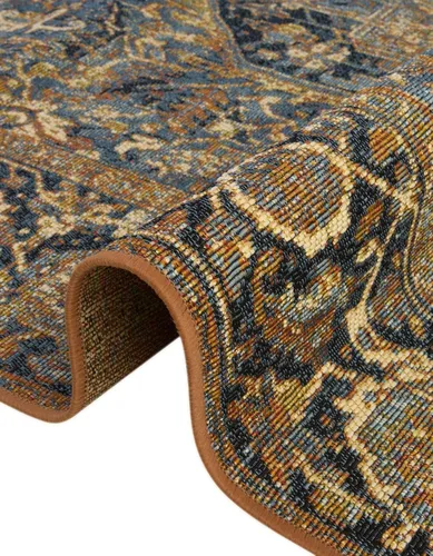 Vista 4 de Unique Loom Outdoor Traditional Collection - Alfombra de área - Nosara (4 pies 1 pulgada x 6 pies 1 pulgada, rectangular, azul/azul claro)