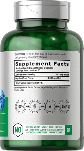 Vista 2 de Horbäach Glicina 3000mg Suplemento 100 cápsulas en polvo