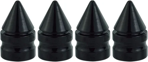 Vista 5 de Abfer Tapones de válvula de neumático de coche con pinchos, tapa de vástago de presión de aire de rueda, de aluminio, se adapta a la mayoría de Negro