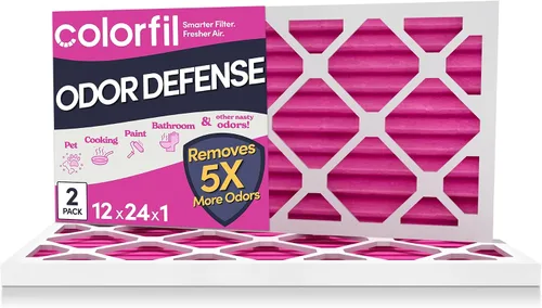 Vista 14 de Colorfil - Filtro de aire de 12 x 12 x 1 pulgadas, filtros que cambian de color para olores de gatos y perros, filtro de aire acondicionado MERV 8