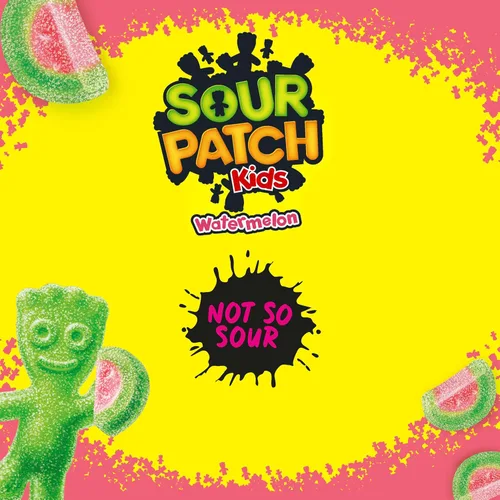 Vista 6 de Sour Patch Kids, Caramelos de goma suaves y masticables de sandía, 8 onzas