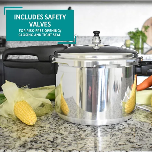 Vista 6 de Mirro 92160A Olla a presión de aluminio pulido 10-PSI Utensilios de cocina, 6 cuartos de galón, plata