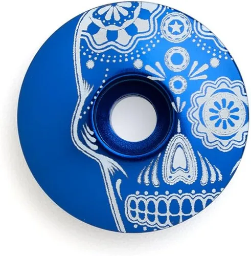 Vista 8 de Sugar Skull (a través del ojo) 1 1/8" tapa para auriculares de bicicleta