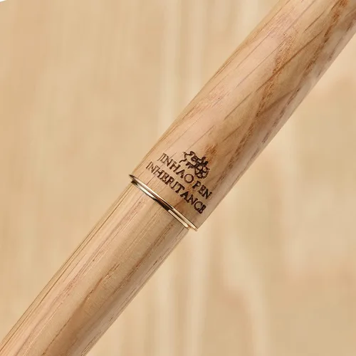 Vista 4 de Jinhao 9036 - Pluma estilográfica de madera natural hecha a mano, punta extrafina, color roble