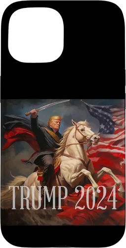 Vista 6 de iPhone 16 Donald Trump - 2024 - American Flag - Horse - Funda de espada