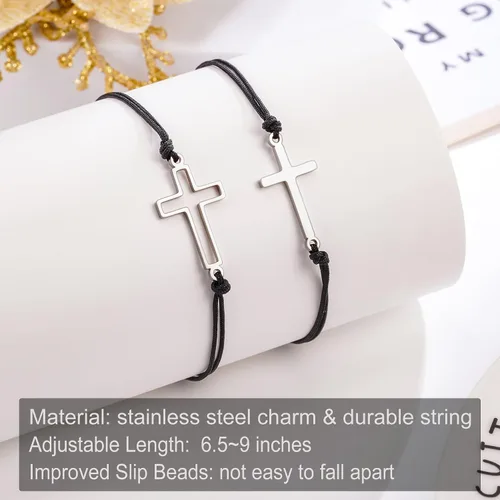 Vista 4 de Tarsus Pulsera de cruz para mujeres y hombres, regalos religiosos para mujeres y hombres, regalos cristianos para mujeres, amigos, familia