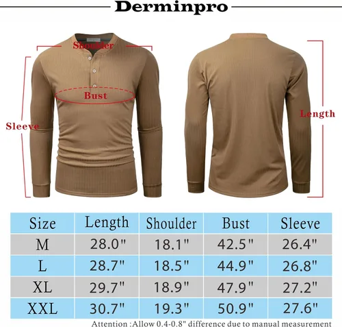 Vista 7 de Derminpro Camisas Henley de manga corta acanaladas elásticas para hombre