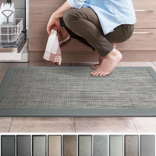 Vista 12 de iCustomRug Tapete ergonómico antifatiga, para estar cómodo de pie en la cocina, baño, estación de trabajo, tapete de espuma viscoelástica de 39 x 20