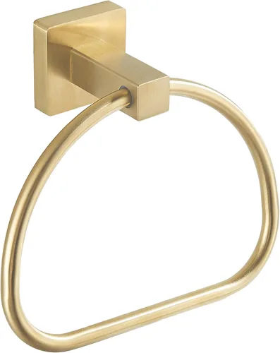 Vista 11 de Leyden Toallero de mano negro mate, anillo de toalla de baño, colgadores de toalla de mano de baño montado en la pared medio redondo moderno