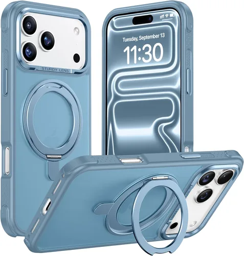 Vista 43 de Magnética para iPhone 12 e iPhone 12 Pro Funda, [con Soporte de Anillo Magnético Invisible Giratorio 360°][A Prueba de Golpes][Compatible