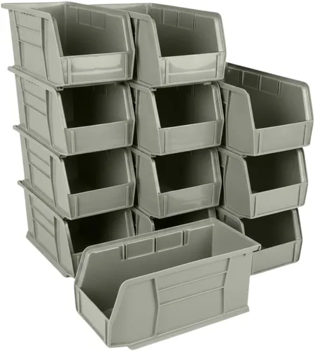 Vista 8 de HE HUDSON EXCHANGE Cubo de almacenamiento apilable de plástico de 11" x 5.5" x 5", amarillo