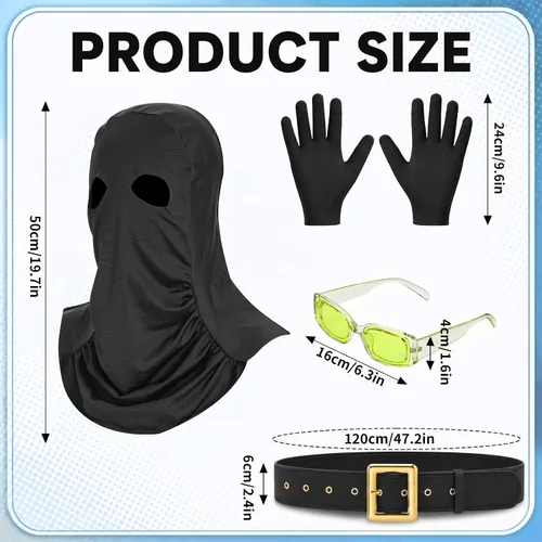 Vista 2 de Hercicy 4 piezas de disfraz de verdugo para hombre, capucha de Halloween