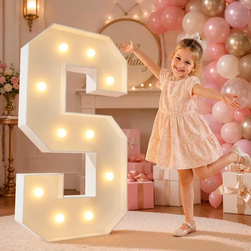 Vista 96 de imprsv Letras iluminadas grandes de 3 pies, letras iluminadas de marquesina para fiesta de cumpleaños (3 pies, letra y )