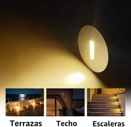 Vista 2 de Paquete de 10 luces LED de 1 W, luz blanca cálida para escaleras Plateado