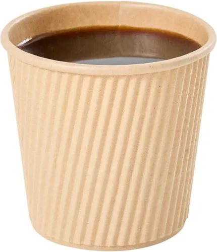 Vista 42 de 500 unidades de tazas desechables negras de 4 onzas para bebidas calientes con diseño de pared ondulada: no necesita mangas - Perfectas
