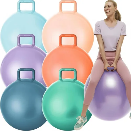 Vista 14 de Lewtemi 6 Pcs Hopper Ball with Handle, 32 Inch, Blue Color Color azul