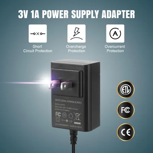 Vista 2 de Adaptador de fuente de alimentación AC Lenink para batería AA, reemplaza 2 baterías AA para farol de calabaza, luz LED, termostato, lámpara de mesa