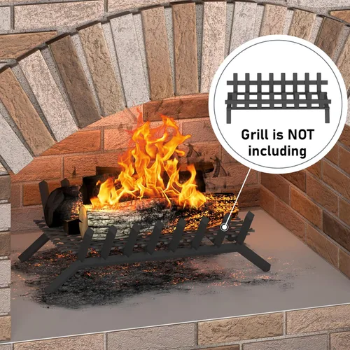 Vista 7 de Flamorrow Retenedor de brasas para rejillas de chimenea de 12 x 7.5 pulgadas, malla de retención de brasas de metal para chimenea, evita que