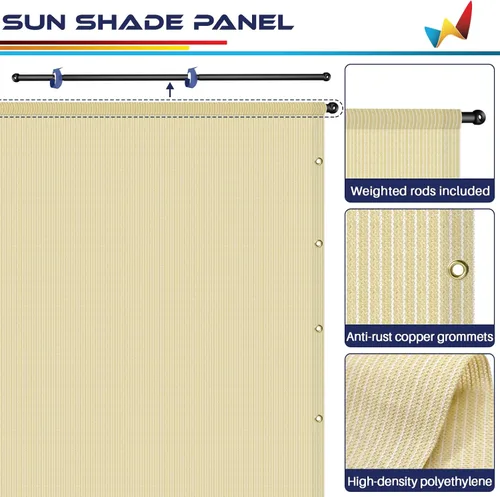 Vista 3 de Windscreen4less Cubierta de Sombra de Repuesto para Pérgola Exterior de 3'x4', Toldo para Patio, Panel de Pantalla de Sombra Privada con Ojales en 2