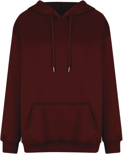 Vista 3 de Sudadera casual con capucha para mujer, manga larga, ligera, lisa, holgada, para otoño e invierno, con bolsillo