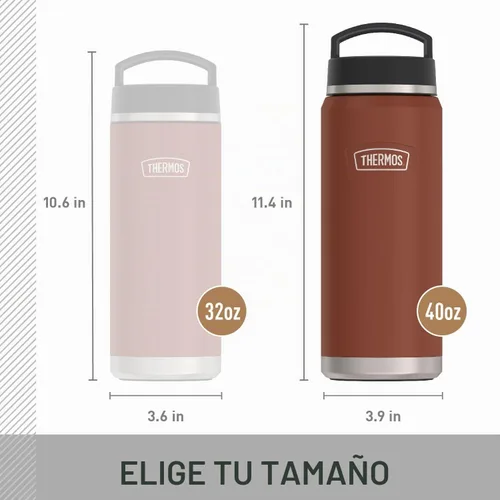Vista 5 de THERMOS ICON SERIES - Botella de agua con tapa superior de rosca, 40 onzas, sillín - Botella de agua de acero inoxidable aislada al vacío con tapa