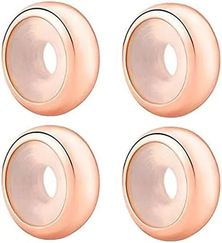 Vista 7 de ARTCHARM Tope de goma de oro rosa con cuentas espaciadoras de plata de ley 925 para pulseras de dijes 2 pzas