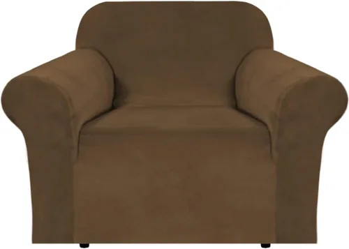 Vista 50 de H.VERSAILTEX Fundas de terciopelo elástico para sofá de dos plazas, fundas para sofá de 2 cojines para sala de estar, fundas deslizables con correas