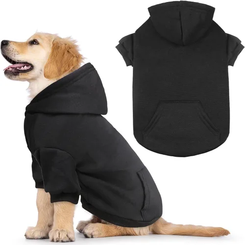 Vista 10 de Suéteres para perros pequeños, sudadera con capucha para perro, suéter de forro polar para mascotas, ropa suave con bolsillo, sudadera con capucha