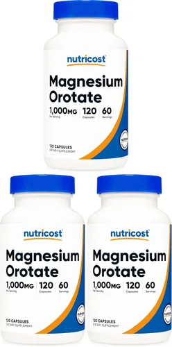 Vista 6 de Nutricost Cápsulas de orotato de magnesio 1000 mg, 120 cápsulas - 60 porciones, 500 mg por cápsula, sin OMG, sin gluten