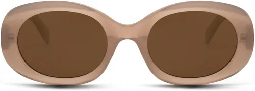Vista 3 de Zeelool Gafas de sol ovaladas retro para mujer, polarizadas de los años 90, gafas de sol vintage ZSP0058