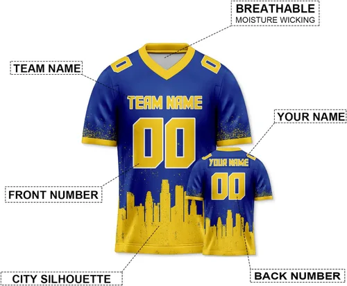 Vista 2 de Camiseta de fútbol personalizada para fanáticos de regalo cosido e impreso con el nombre del equipo, número de graffiti, hip-hop, para hombres