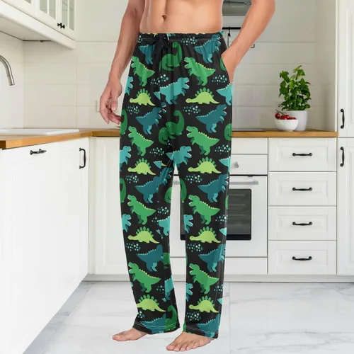 Vista 4 de Pantalones de pijama para hombre, pantalones de pijama suaves para dormir