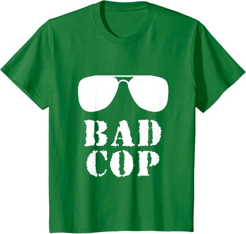 Vista 45 de Bad Cop Funny Police - Camiseta a juego para padre e hijo, Negro, S