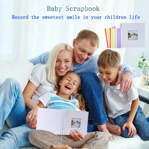 Vista 2 de Álbum de fotos de álbum de recortes, páginas de papel blanco, álbum de recortes, páginas de hojas, aniversario de boda, regalo de memoria familiar