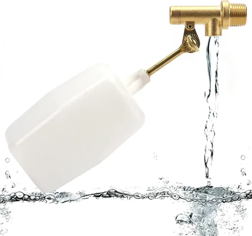 Vista 9 de Paquete de 2 válvulas de flotador de agua de 1/2 pulgada, 1/2 pulgada de latón con brazo ajustable, llenado automático y control de nivel de agua