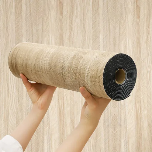 Vista 13 de Chejiaye Panel de pared 3D de listones de grano de madera, 15.75 x 118 pulgadas, adhesivo de pared autoadhesivo insonorizado, resistente a