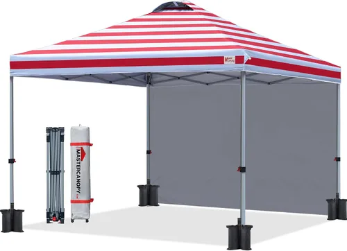 Vista 34 de MASTERCANOPY - Toldo desplegable duradero con 1 pared lateral (6.6 x 6.6 pies, caqui)