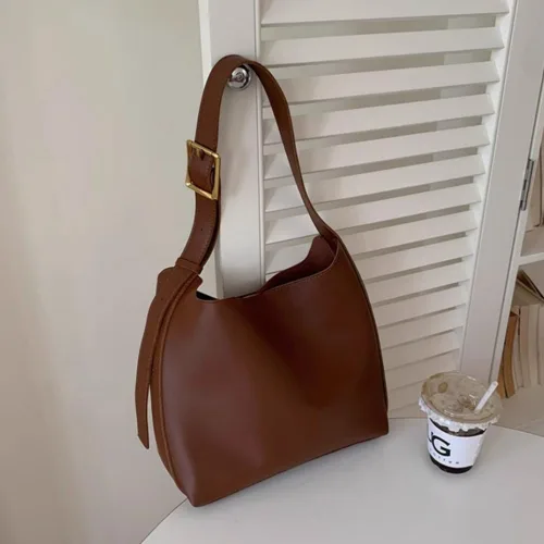 Vista 3 de Bolso bandolera de piel sintética para mujer, bolsos cruzados de diseño para mujer, bolso de mano vegano grande retro con cartera