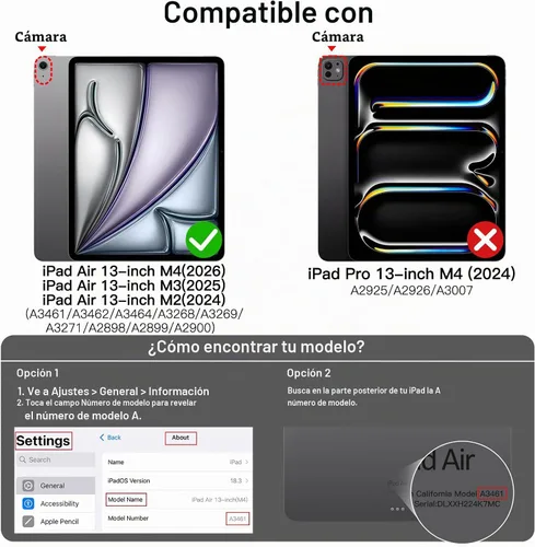 Vista 2 de JETech Funda giratoria de 360° para iPad Air de 13" M4/M3/M2, color morado Púrpura