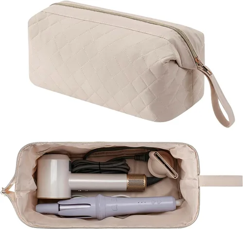 Vista 8 de Bolsa de viaje grande acolchada para herramientas para el cabello, estilo Shark Flex para secadora de pelo Dyson Airwrap, planchas planas, alisador
