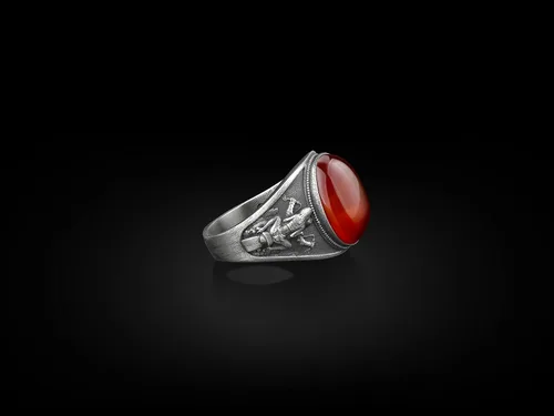 Vista 6 de BySilverStone Jewelry Anillo de sello ovalado con piedras preciosas de ónix negro para motociclista y pollo, anillos de plata de ley para hombre