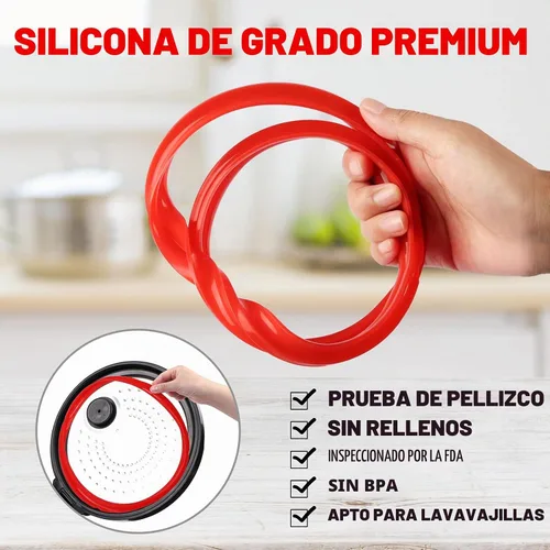 Vista 4 de Mocoosy Paquete de 3 anillos de sellado de silicona para olla instantánea de 8 cuartos de galón, junta de repuesto de 8 cuartos de galón, sin BPA