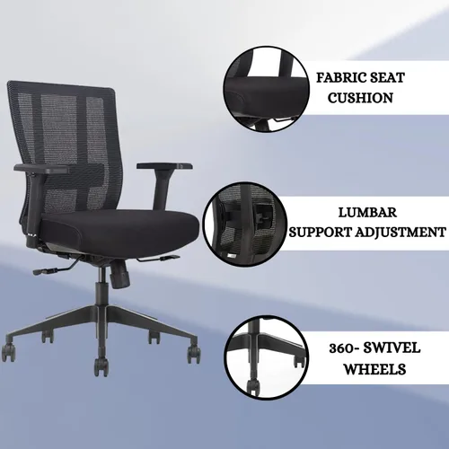 Vista 8 de Bitchair - Silla ergonómica de malla para sala de conferencias, silla de escritorio para computadora con brazos ajustables en altura, silla