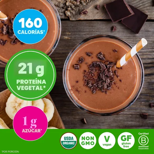 Vista 4 de Orgain Organic Vegan 0.74 oz Proteína + Superalimentos en polvo, chocolate, 1.12lb